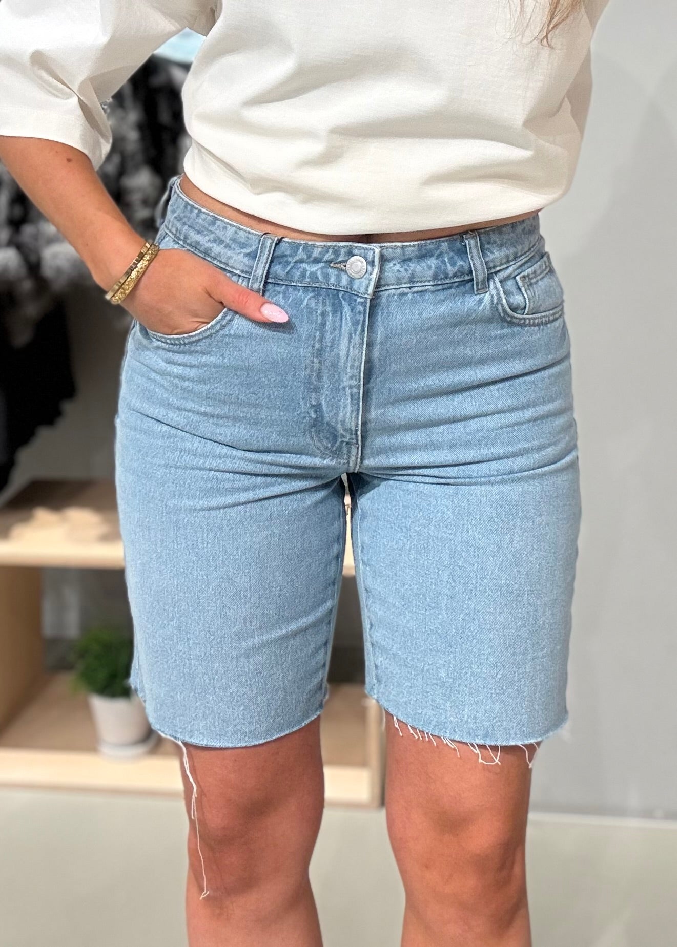 NMHOLLA 5 Pockets Shorts - Light Blue Denim